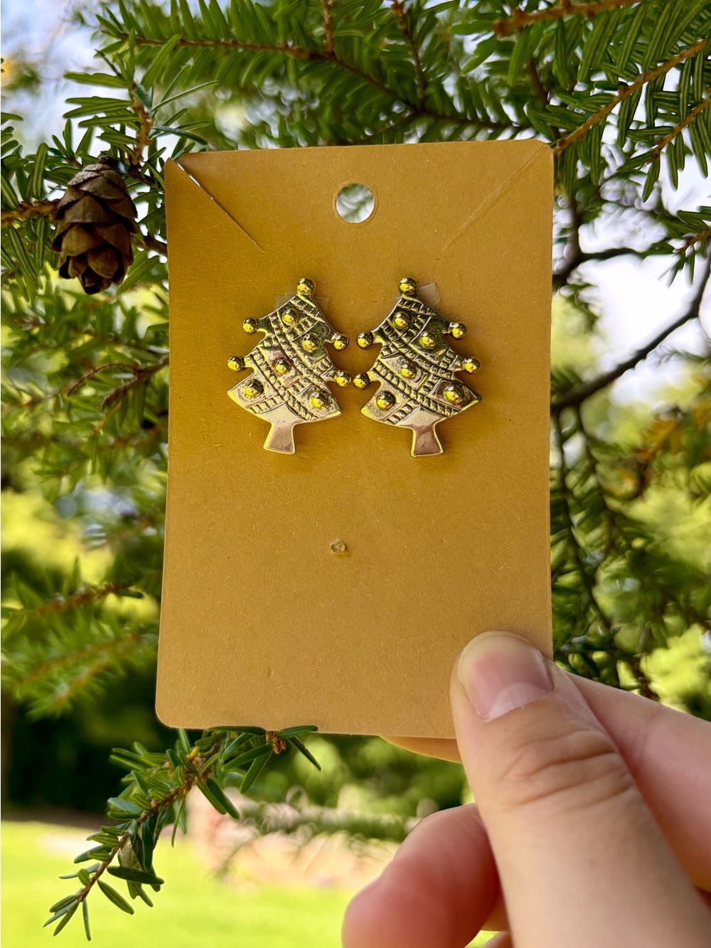 Silver & Gold tone Holiday Tree Earrings